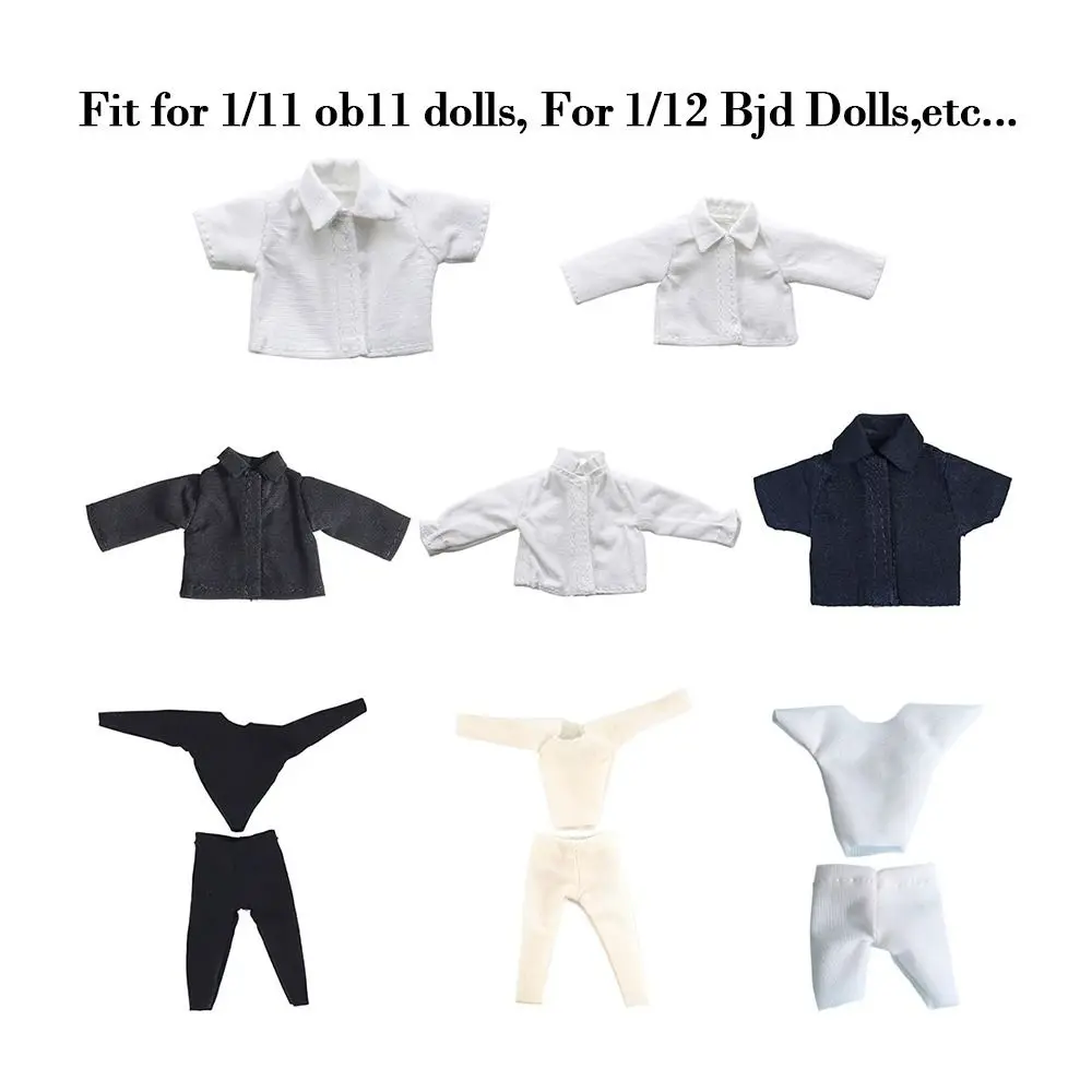 Ob11 Doll Clothes White Shirt Casual Wear T-shirt Tops Leggings For 1/12Bjd Dolls Accessories Obitsu11 Clothes Kids Toys