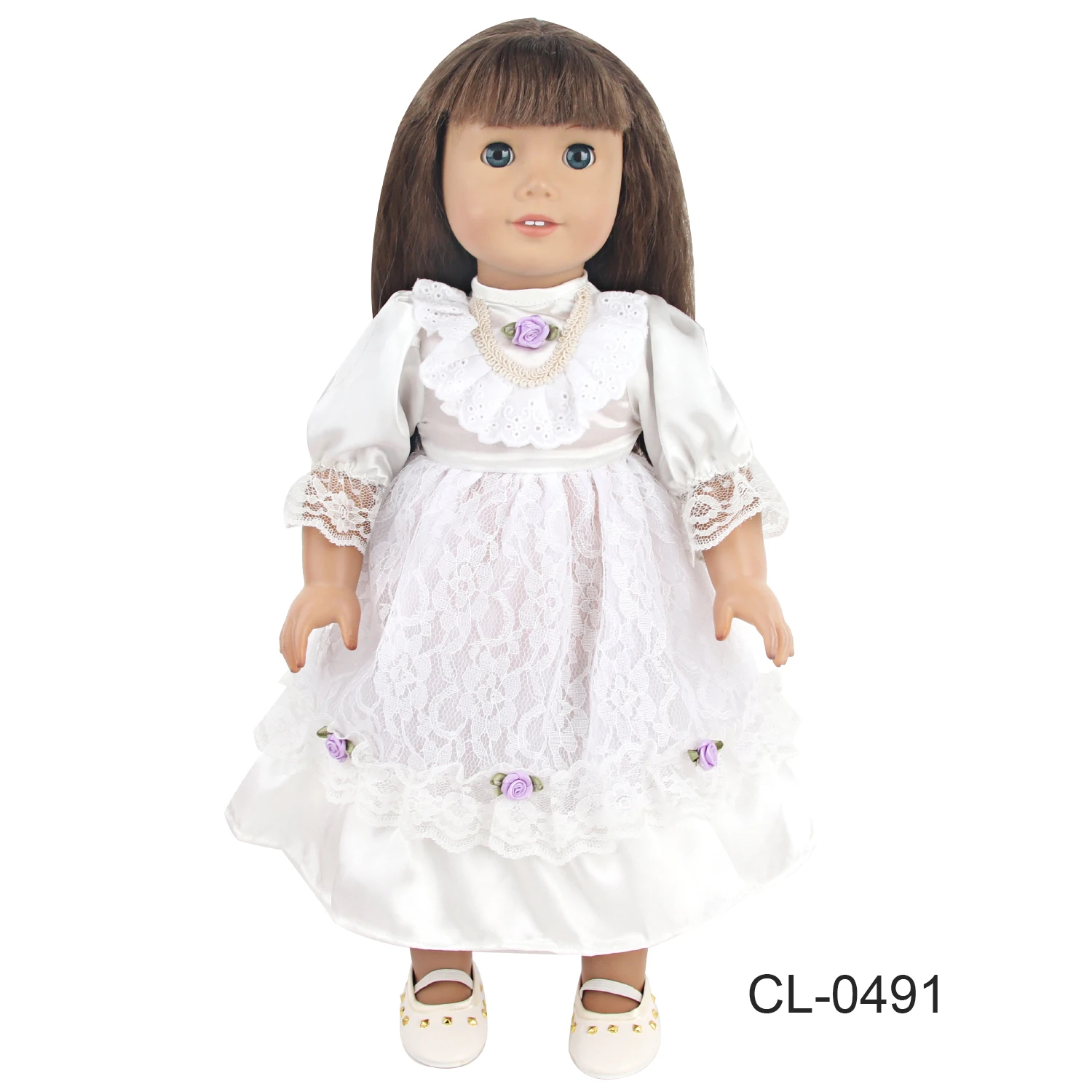 Pink Color Princess Doll Dress for American 18 Inch Girl Dolls, Lace Skirt and Hairband, Cute, 43cm Baby, Newborn, OG Girls Doll