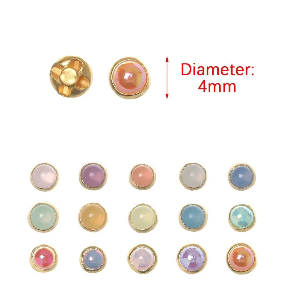 20/40 Pcs 4mm Mini Doll Buttons Ultra-small Pearl Buckle Belt Buckle Doll Shoes Buckle DIY Doll Clothing Buckles Accessories