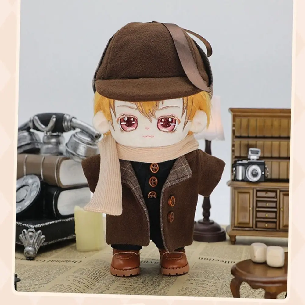 1Set 20cm Cotton Doll Windbreaker Hat Clothes Fashion Doll Overall Suit Casual Wears Suits Plush Idol Dolls Clothes Accessories