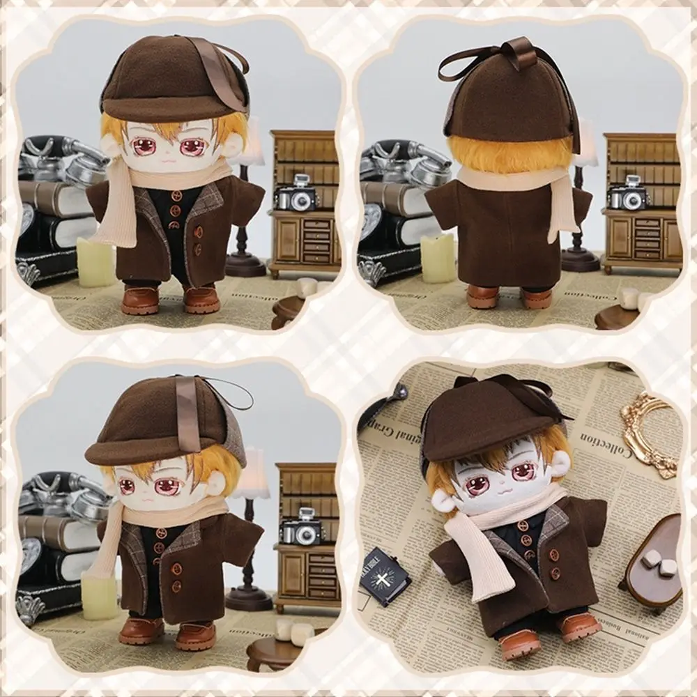 1Set 20cm Cotton Doll Windbreaker Hat Clothes Fashion Doll Overall Suit Casual Wears Suits Plush Idol Dolls Clothes Accessories