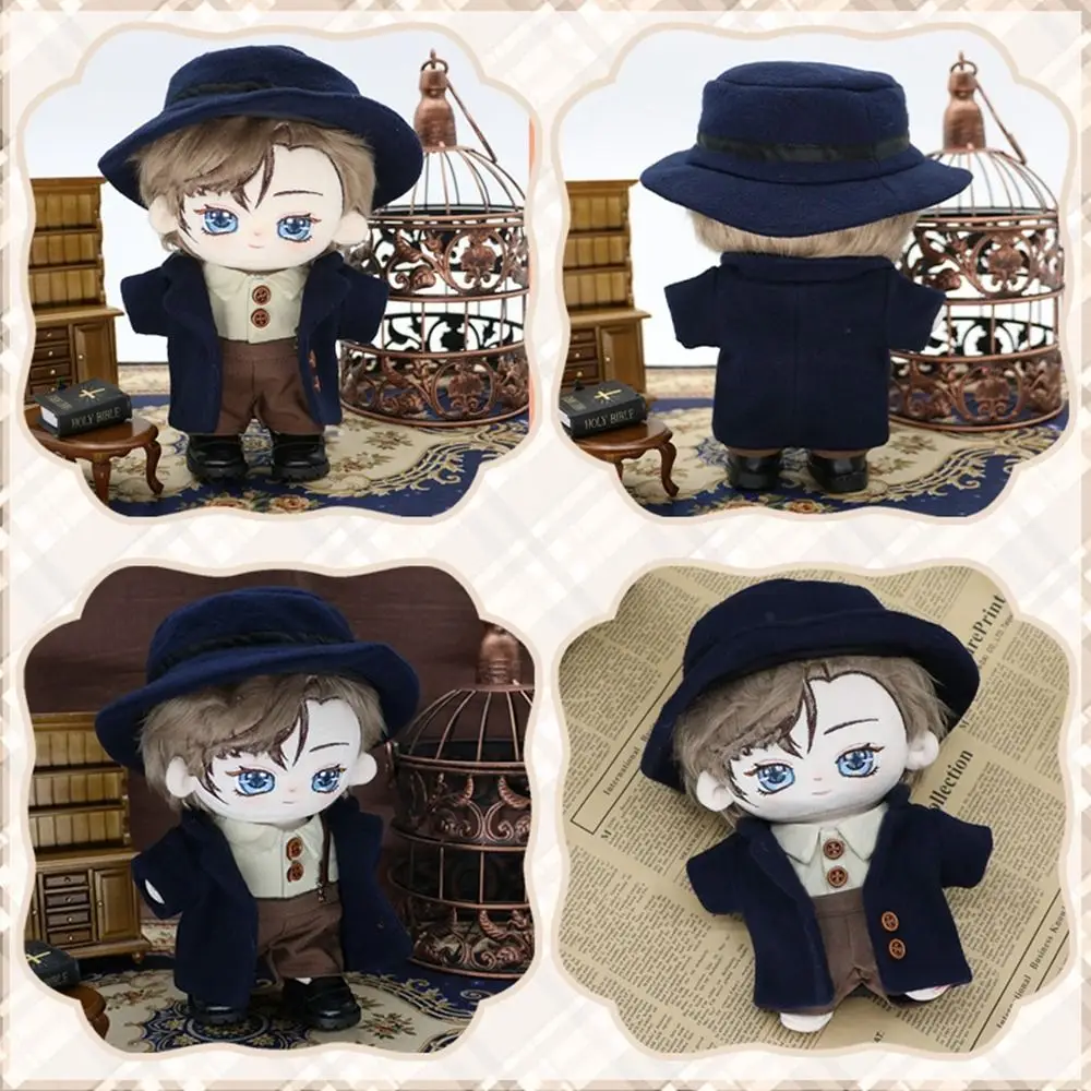 1Set 20cm Cotton Doll Windbreaker Hat Clothes Fashion Doll Overall Suit Casual Wears Suits Plush Idol Dolls Clothes Accessories