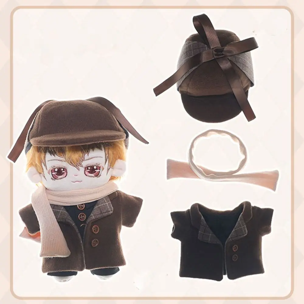1Set 20cm Cotton Doll Windbreaker Hat Clothes Fashion Doll Overall Suit Casual Wears Suits Plush Idol Dolls Clothes Accessories