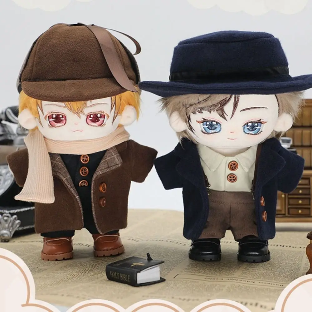 1Set 20cm Cotton Doll Windbreaker Hat Clothes Fashion Doll Overall Suit Casual Wears Suits Plush Idol Dolls Clothes Accessories