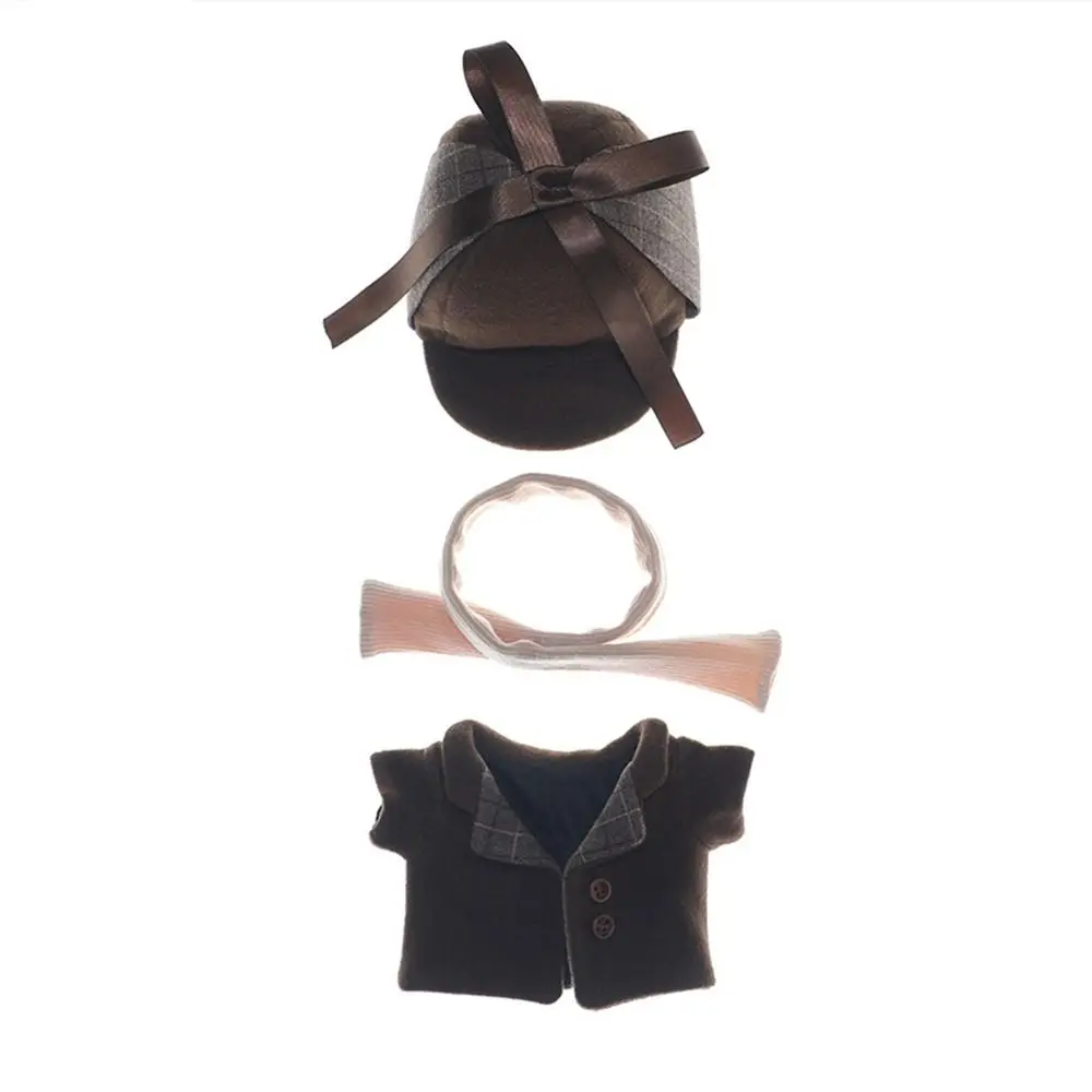 1Set 20cm Cotton Doll Windbreaker Hat Clothes Fashion Doll Overall Suit Casual Wears Suits Plush Idol Dolls Clothes Accessories