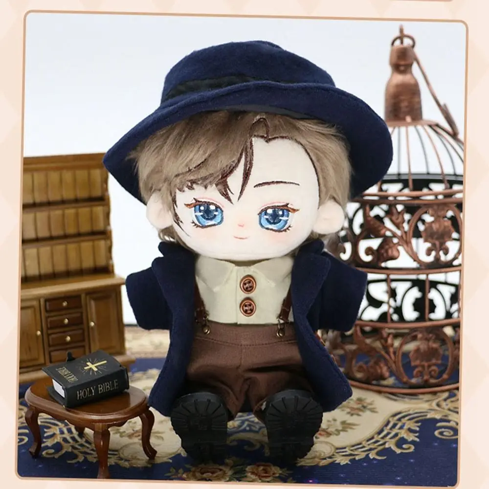 1Set 20cm Cotton Doll Windbreaker Hat Clothes Fashion Doll Overall Suit Casual Wears Suits Plush Idol Dolls Clothes Accessories