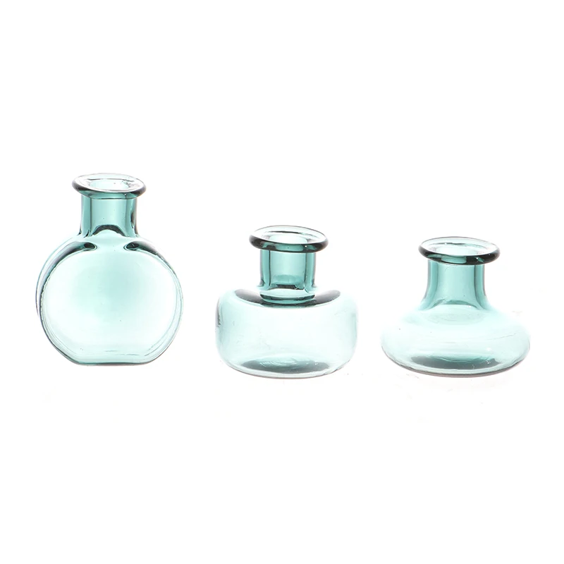 24 Styles 1/12 Lovely Miniature Dollhouse Glass Vase Mini Flower Vase for Doll House Furniture Decoration Accessories