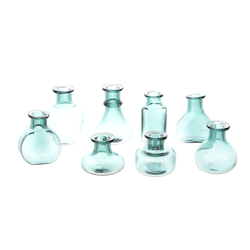 24 Styles 1/12 Lovely Miniature Dollhouse Glass Vase Mini Flower Vase for Doll House Furniture Decoration Accessories