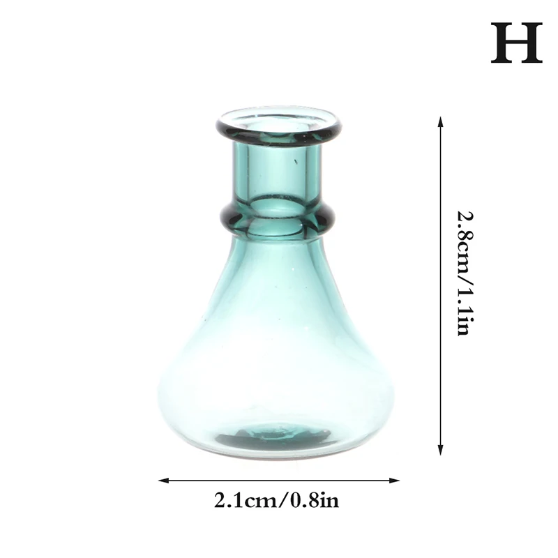 24 Styles 1/12 Lovely Miniature Dollhouse Glass Vase Mini Flower Vase for Doll House Furniture Decoration Accessories