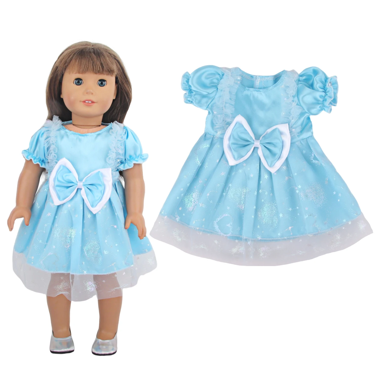 Cute Princess Doll Dress Clothes For American 18 Inch Girl Dolls Bow Skirt For 43cm Baby New Born&OG,Life Girl Doll KId's Gift