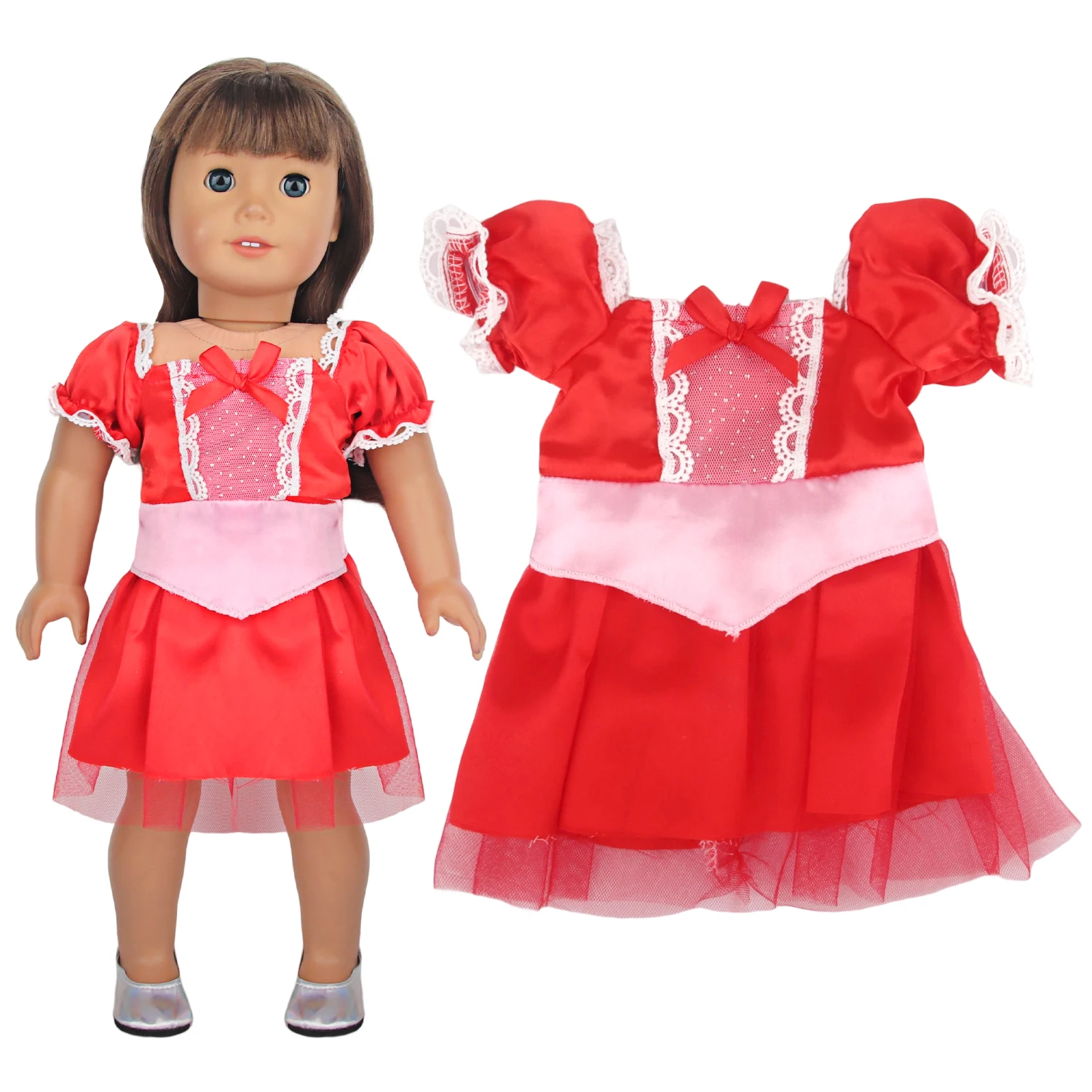 Cute Princess Doll Dress Clothes For American 18 Inch Girl Dolls Bow Skirt For 43cm Baby New Born&OG,Life Girl Doll KId's Gift