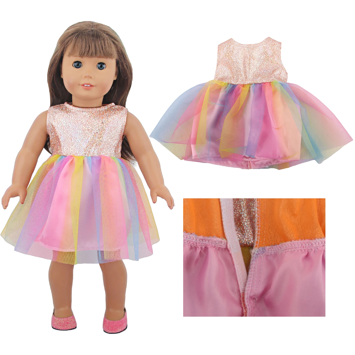 Cute Princess Doll Dress Clothes For American 18 Inch Girl Dolls Bow Skirt For 43cm Baby New Born&OG,Life Girl Doll KId's Gift