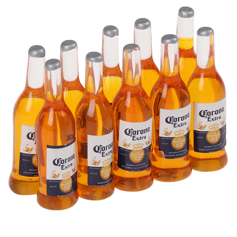 10Pcs 1/6 Dollhouse Miniature Resin Bottle Simulation Wine Bottle Model Children Toys Gifts