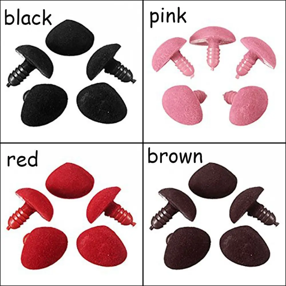 10pcs/bag 12*14mm Hot Craft DIY Tool Safety Plastic Triangle Nose Velvet Bear Buttons Dolls Accessories