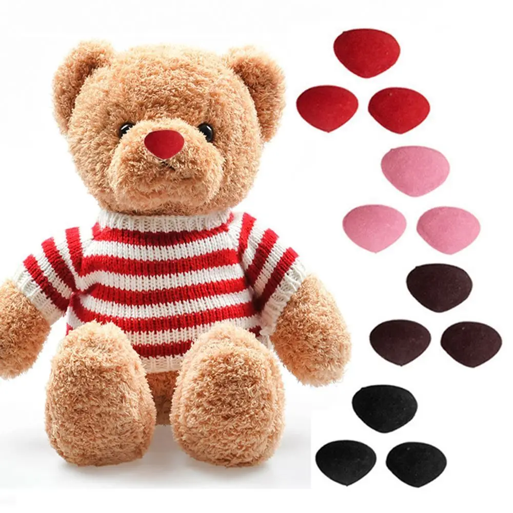 10pcs/bag 12*14mm Hot Craft DIY Tool Safety Plastic Triangle Nose Velvet Bear Buttons Dolls Accessories