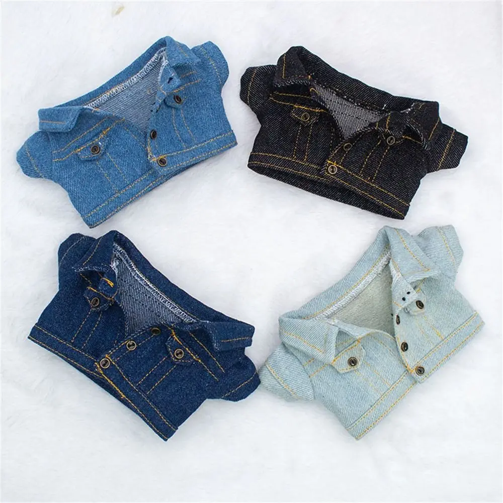 10CM Doll Clothes Fashion Tops Denim Jacket Casual Wears Jeans Pants For 1/12 Dolls Clothes Accessories Kids Toys
