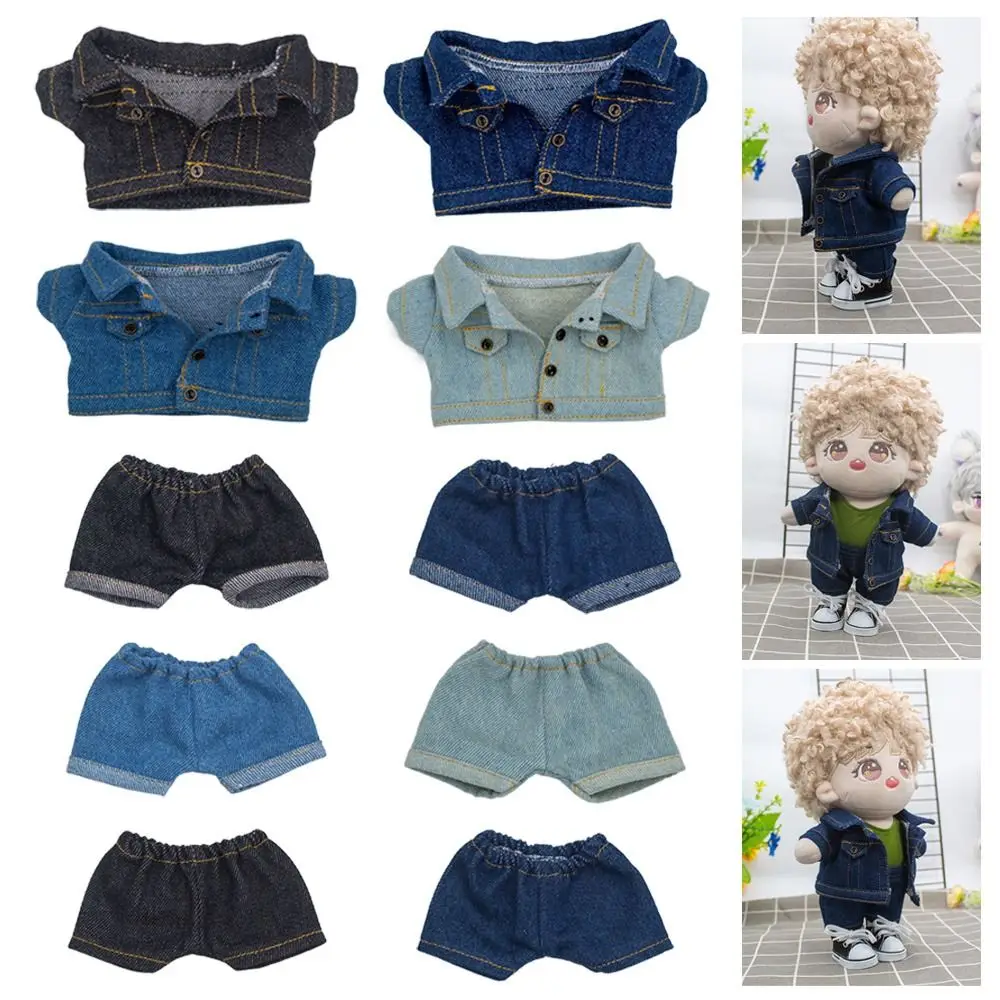 10CM Doll Clothes Fashion Tops Denim Jacket Casual Wears Jeans Pants For 1/12 Dolls Clothes Accessories Kids Toys