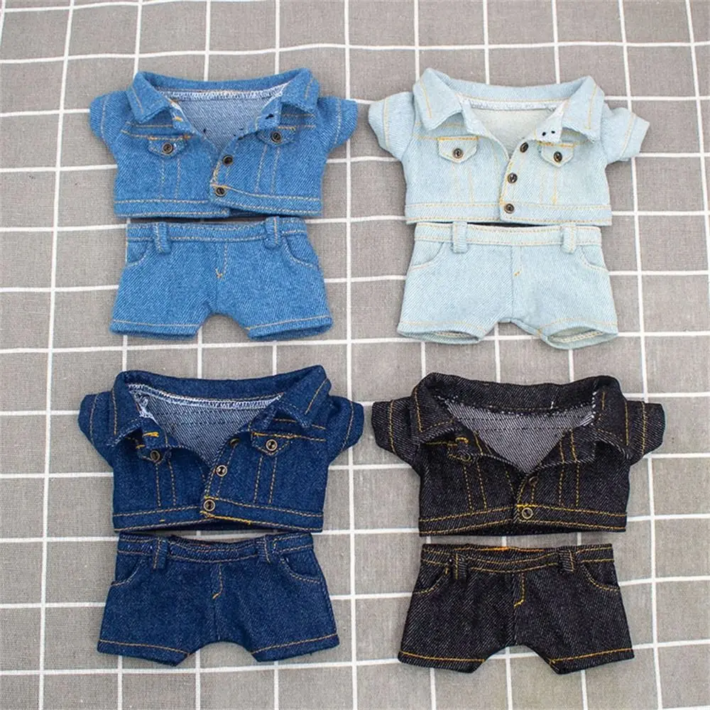 10CM Doll Clothes Fashion Tops Denim Jacket Casual Wears Jeans Pants For 1/12 Dolls Clothes Accessories Kids Toys
