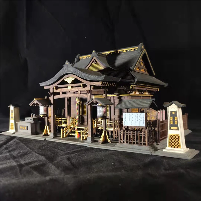 DIY Wooden Doll Houses Itsukushima Shinto Shrine Japanese Construction Miniature Building Kits with Furniture Dollhouse Gifts