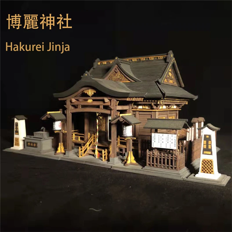 DIY Wooden Doll Houses Itsukushima Shinto Shrine Japanese Construction Miniature Building Kits with Furniture Dollhouse Gifts