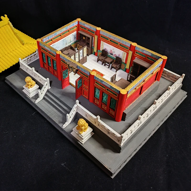 DIY Wooden Doll Houses Itsukushima Shinto Shrine Japanese Construction Miniature Building Kits with Furniture Dollhouse Gifts