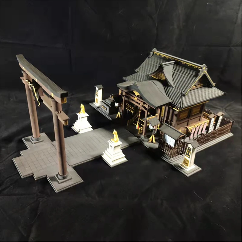 DIY Wooden Doll Houses Itsukushima Shinto Shrine Japanese Construction Miniature Building Kits with Furniture Dollhouse Gifts
