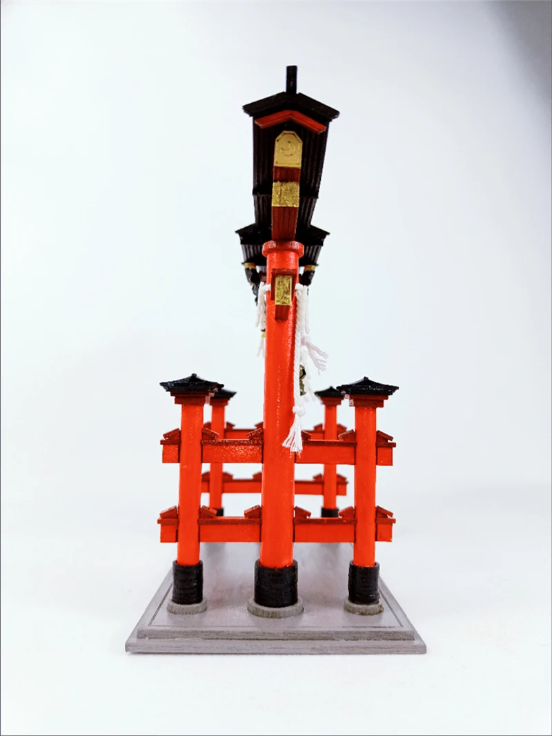 DIY Wooden Doll Houses Itsukushima Shinto Shrine Japanese Construction Miniature Building Kits with Furniture Dollhouse Gifts