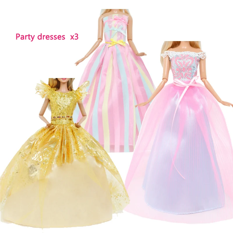 73pcs Set Doll Accessories Playsets Include Wardrobe Shoes Rack Evening Dress Fashion Top and Pants Necklace Christmas Gift