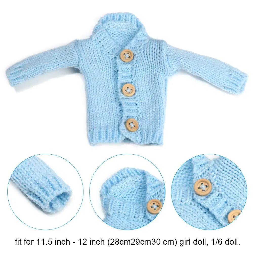 Doll Handmade Mini Knitted Sweater Coat 28cm-30cm Doll Accessories Winter Tops Casual Wear Clothes for 1/6 Dolls DIY Gift Toys