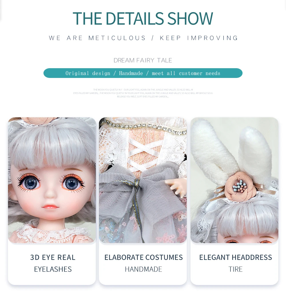 Dream Fairy 1/6 BJD Doll Trendy cute series 28cm Ball Jointed Doll Including Exquisite Clothing Headwear And Shoes Girls Gift