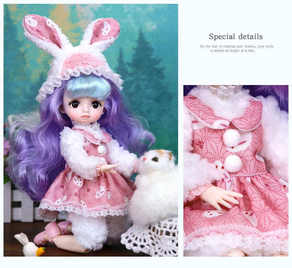 Dream Fairy 1/6 BJD Doll Trendy cute series 28cm Ball Jointed Doll Including Exquisite Clothing Headwear And Shoes Girls Gift