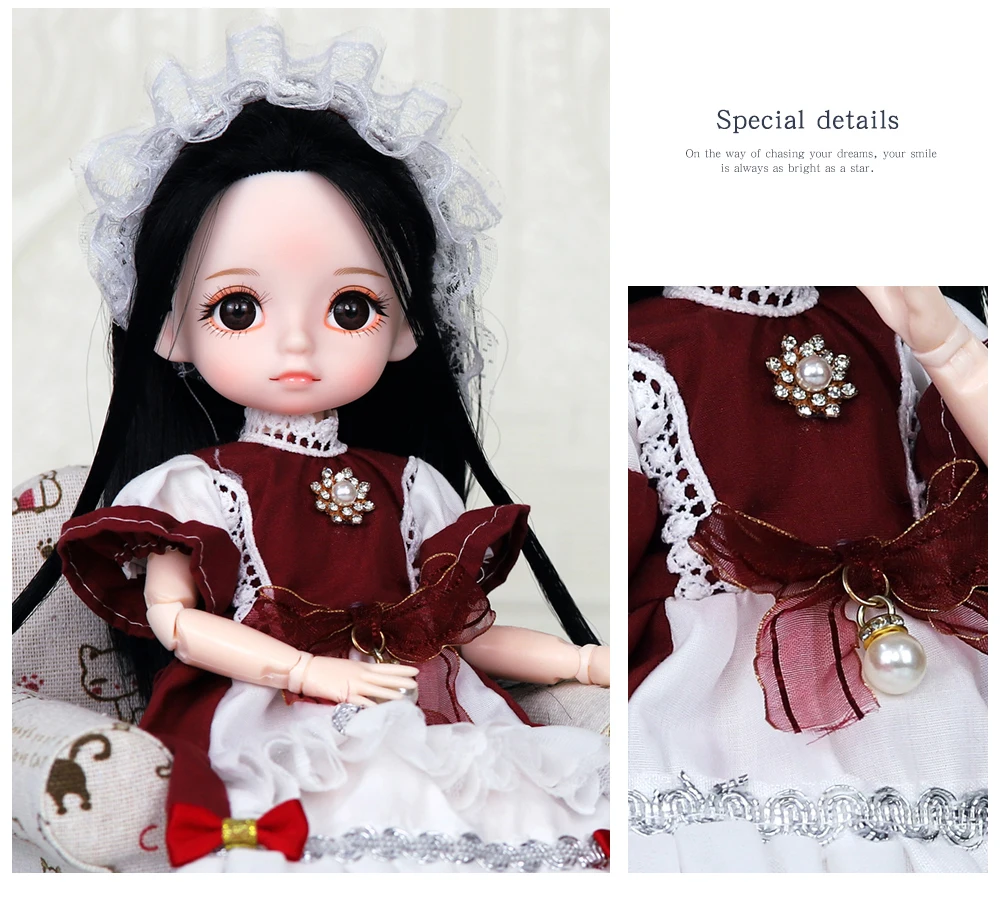 Dream Fairy 1/6 BJD Doll Trendy cute series 28cm Ball Jointed Doll Including Exquisite Clothing Headwear And Shoes Girls Gift
