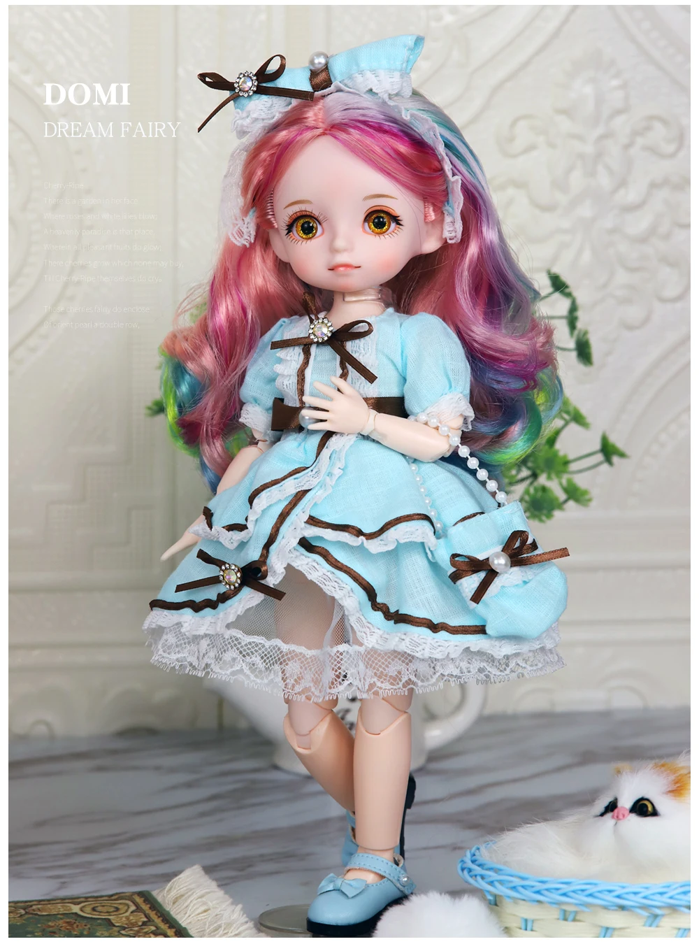 Dream Fairy 1/6 BJD Doll Trendy cute series 28cm Ball Jointed Doll Including Exquisite Clothing Headwear And Shoes Girls Gift