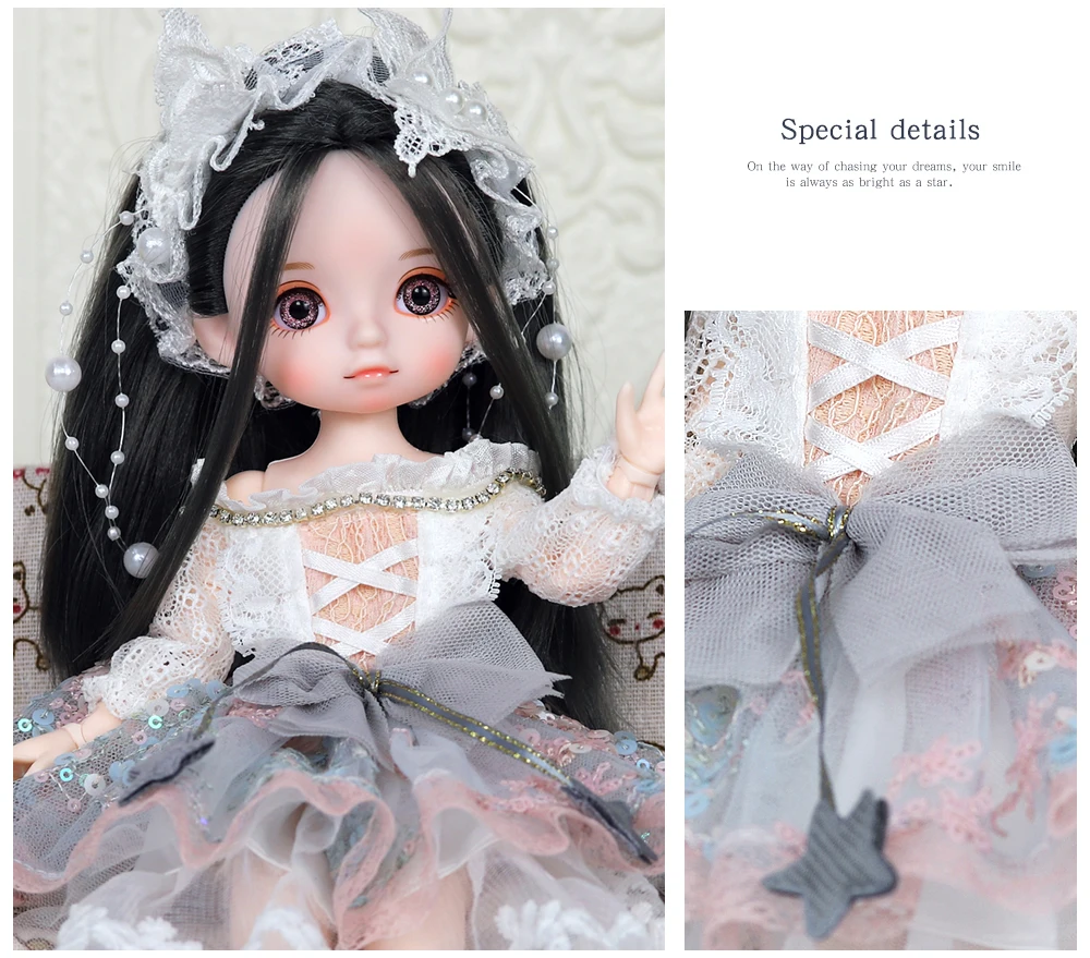 Dream Fairy 1/6 BJD Doll Trendy cute series 28cm Ball Jointed Doll Including Exquisite Clothing Headwear And Shoes Girls Gift