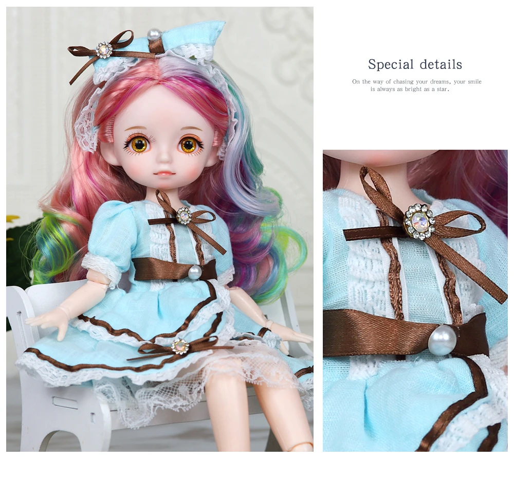 Dream Fairy 1/6 BJD Doll Trendy cute series 28cm Ball Jointed Doll Including Exquisite Clothing Headwear And Shoes Girls Gift