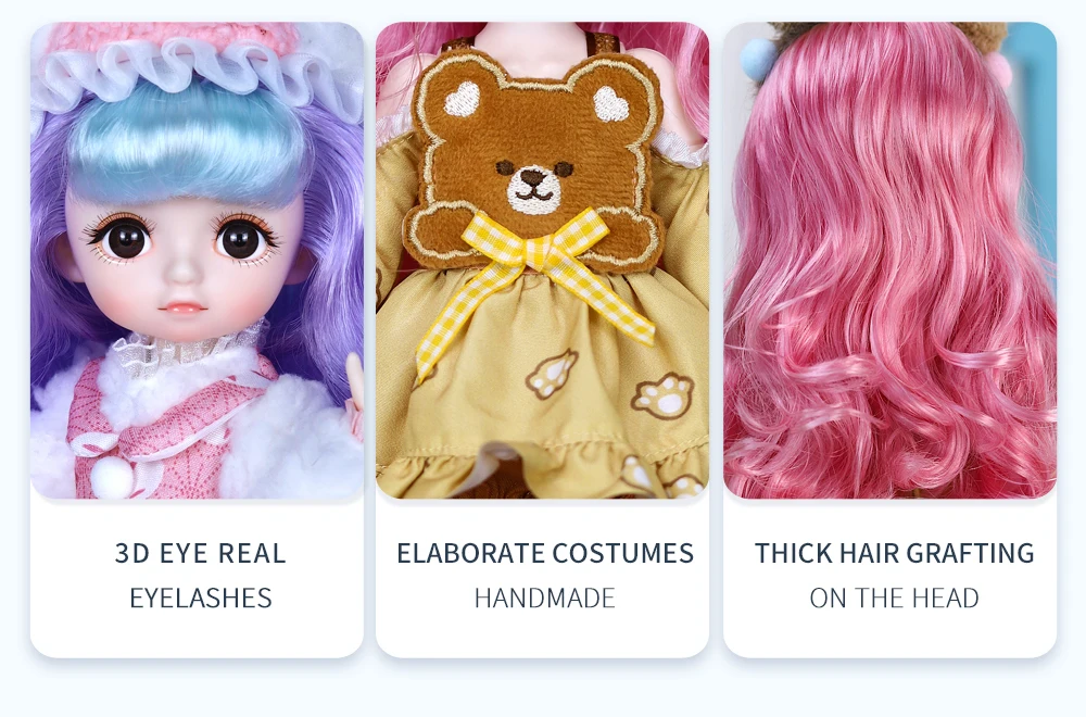 Dream Fairy 1/6 BJD Doll Trendy cute series 28cm Ball Jointed Doll Including Exquisite Clothing Headwear And Shoes Girls Gift
