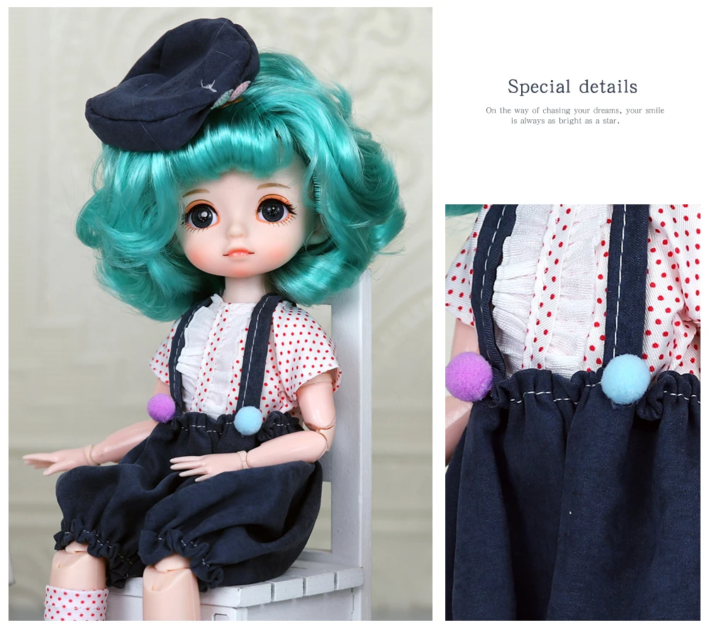 Dream Fairy 1/6 BJD Doll Trendy cute series 28cm Ball Jointed Doll Including Exquisite Clothing Headwear And Shoes Girls Gift