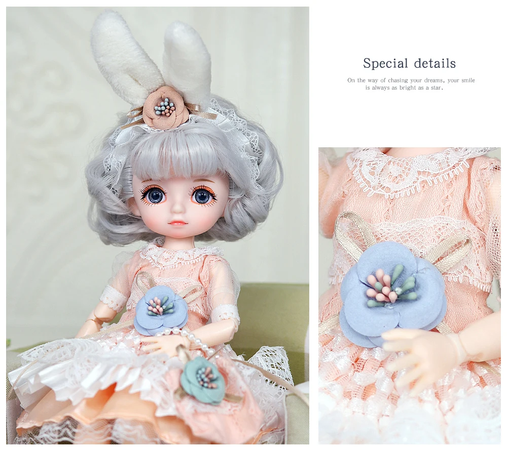 Dream Fairy 1/6 BJD Doll Trendy cute series 28cm Ball Jointed Doll Including Exquisite Clothing Headwear And Shoes Girls Gift