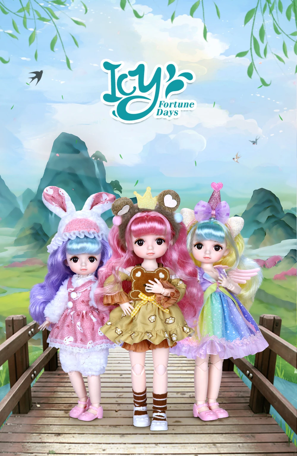 Dream Fairy 1/6 BJD Doll Trendy cute series 28cm Ball Jointed Doll Including Exquisite Clothing Headwear And Shoes Girls Gift