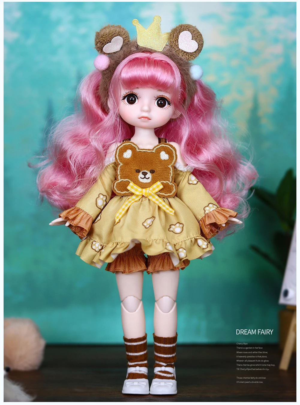Dream Fairy 1/6 BJD Doll Trendy cute series 28cm Ball Jointed Doll Including Exquisite Clothing Headwear And Shoes Girls Gift