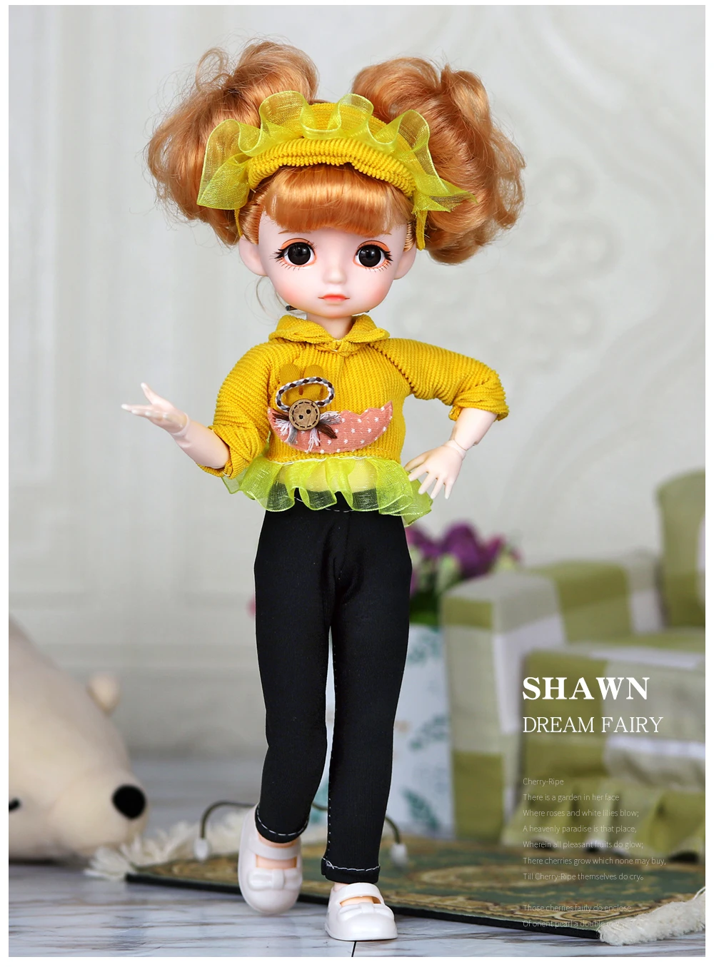 Dream Fairy 1/6 BJD Doll Trendy cute series 28cm Ball Jointed Doll Including Exquisite Clothing Headwear And Shoes Girls Gift