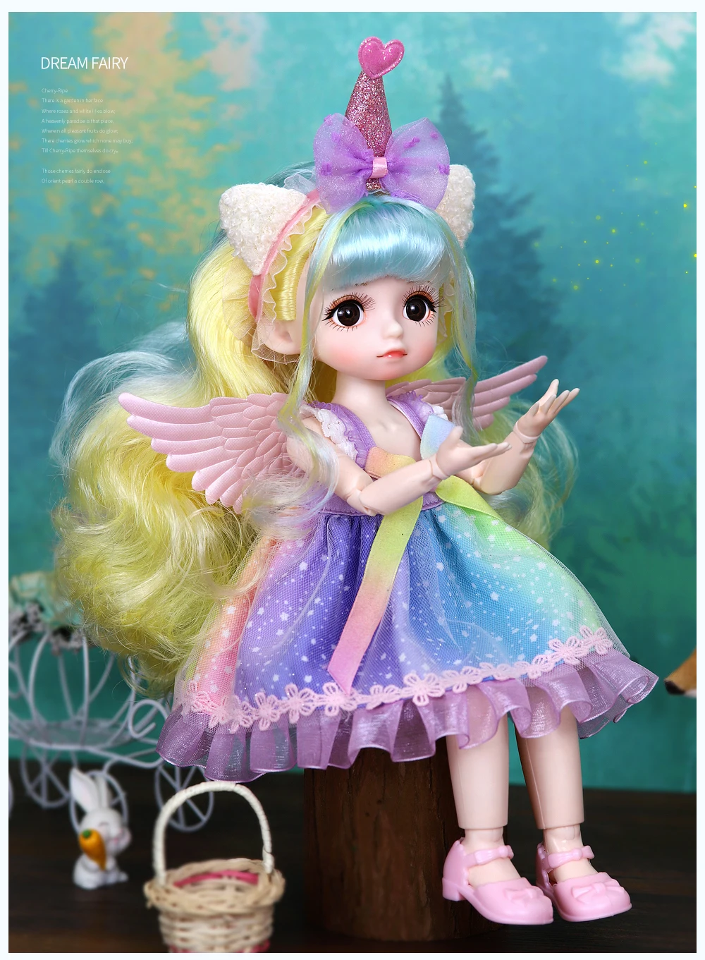 Dream Fairy 1/6 BJD Doll Trendy cute series 28cm Ball Jointed Doll Including Exquisite Clothing Headwear And Shoes Girls Gift