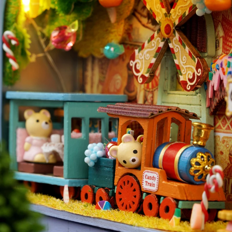 CUTEBEE Japanese Box Theatre Diy Dollhouse Kit Furniture Miniature Doll House Lighting Toys For Children Couple Birthday Gift