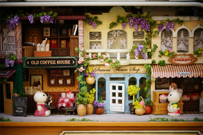 CUTEBEE Japanese Box Theatre Diy Dollhouse Kit Furniture Miniature Doll House Lighting Toys For Children Couple Birthday Gift