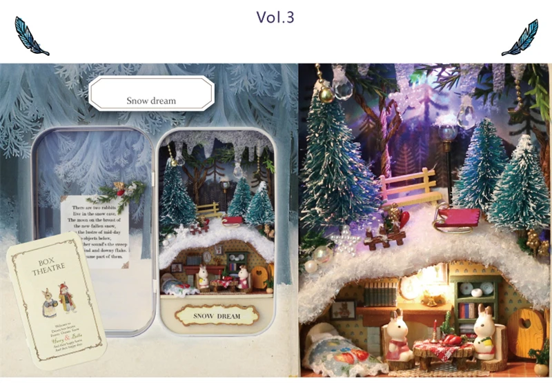 CUTEBEE Japanese Box Theatre Diy Dollhouse Kit Furniture Miniature Doll House Lighting Toys For Children Couple Birthday Gift