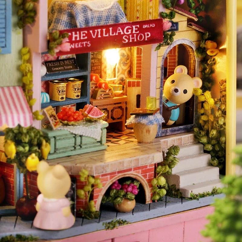 CUTEBEE Japanese Box Theatre Diy Dollhouse Kit Furniture Miniature Doll House Lighting Toys For Children Couple Birthday Gift