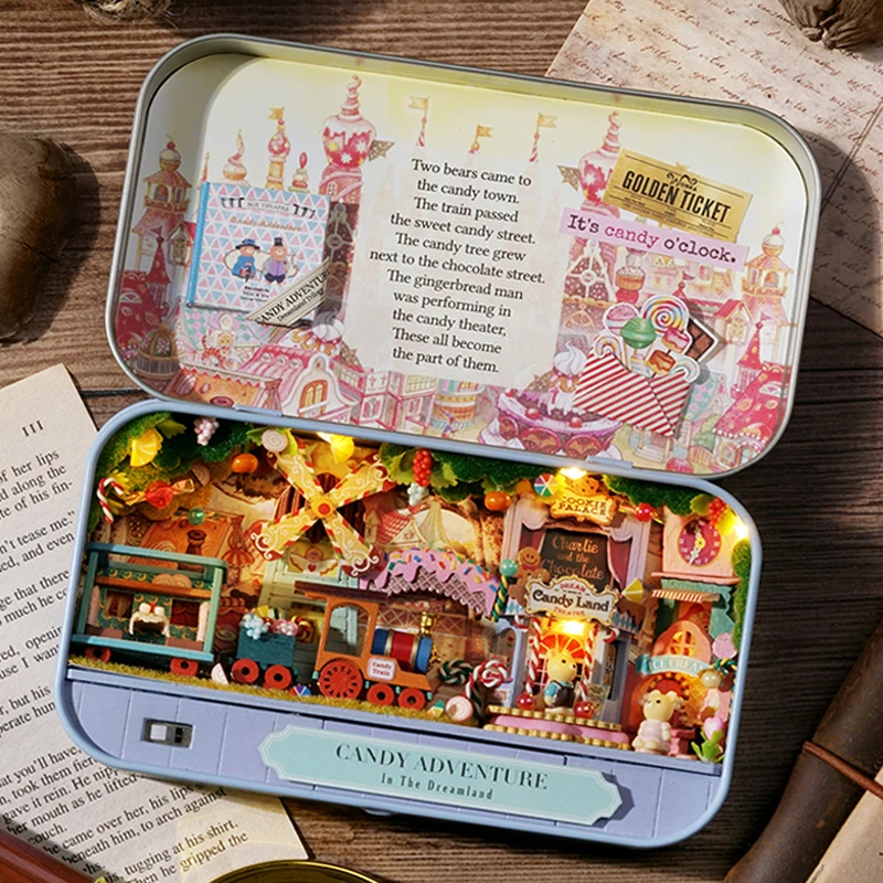 CUTEBEE Japanese Box Theatre Diy Dollhouse Kit Furniture Miniature Doll House Lighting Toys For Children Couple Birthday Gift