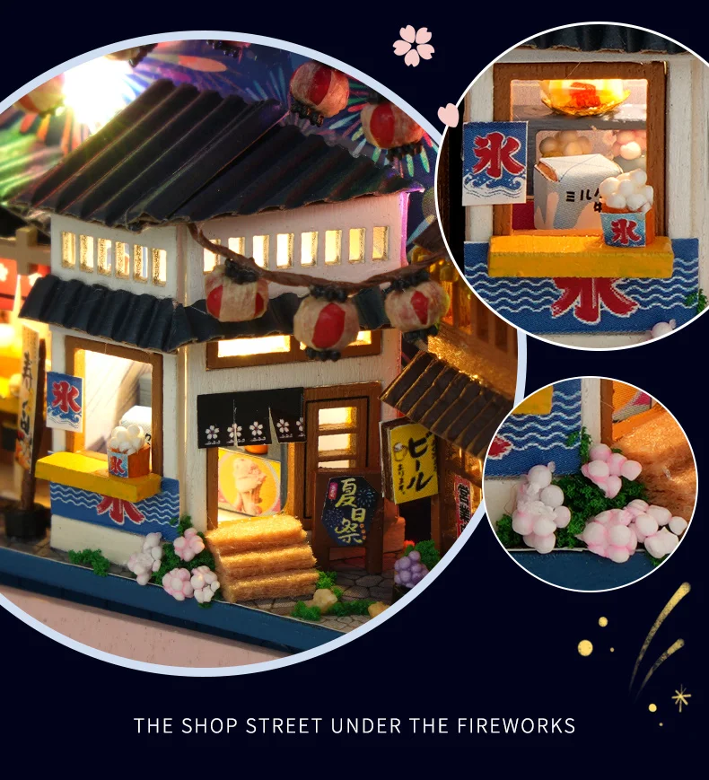 CUTEBEE Japanese Box Theatre Diy Dollhouse Kit Furniture Miniature Doll House Lighting Toys For Children Couple Birthday Gift