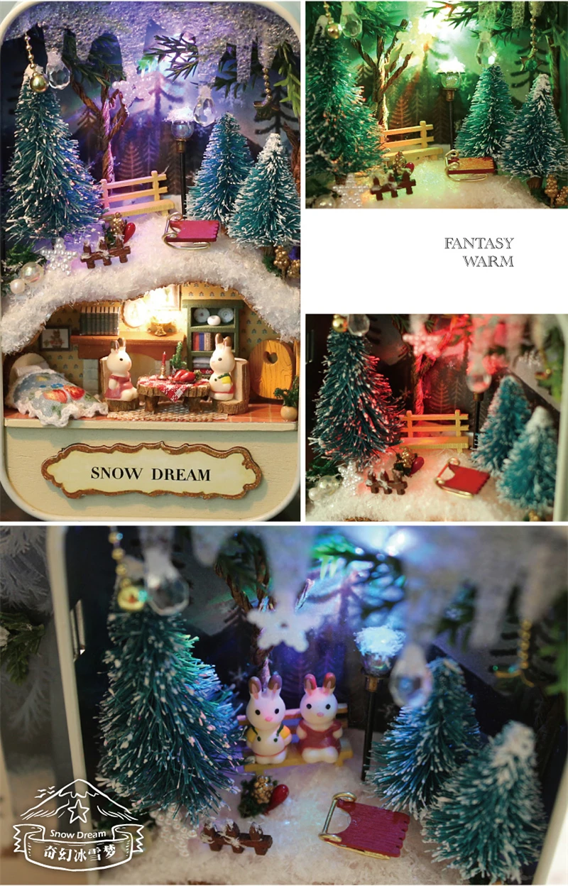 CUTEBEE Japanese Box Theatre Diy Dollhouse Kit Furniture Miniature Doll House Lighting Toys For Children Couple Birthday Gift