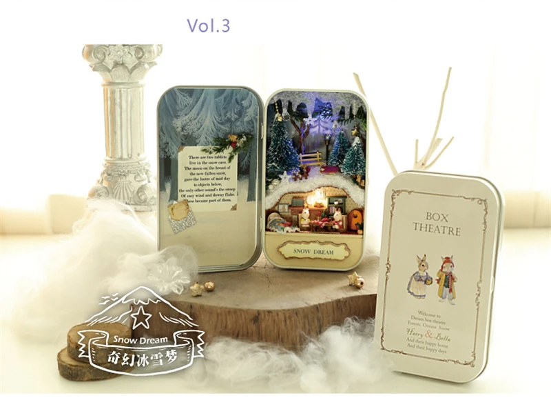 CUTEBEE Japanese Box Theatre Diy Dollhouse Kit Furniture Miniature Doll House Lighting Toys For Children Couple Birthday Gift